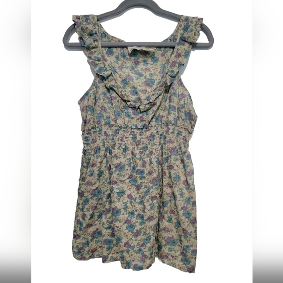 Threads 4 Thought Organic Cotton Floral Print Top Large Blue - Picture 1 of 9